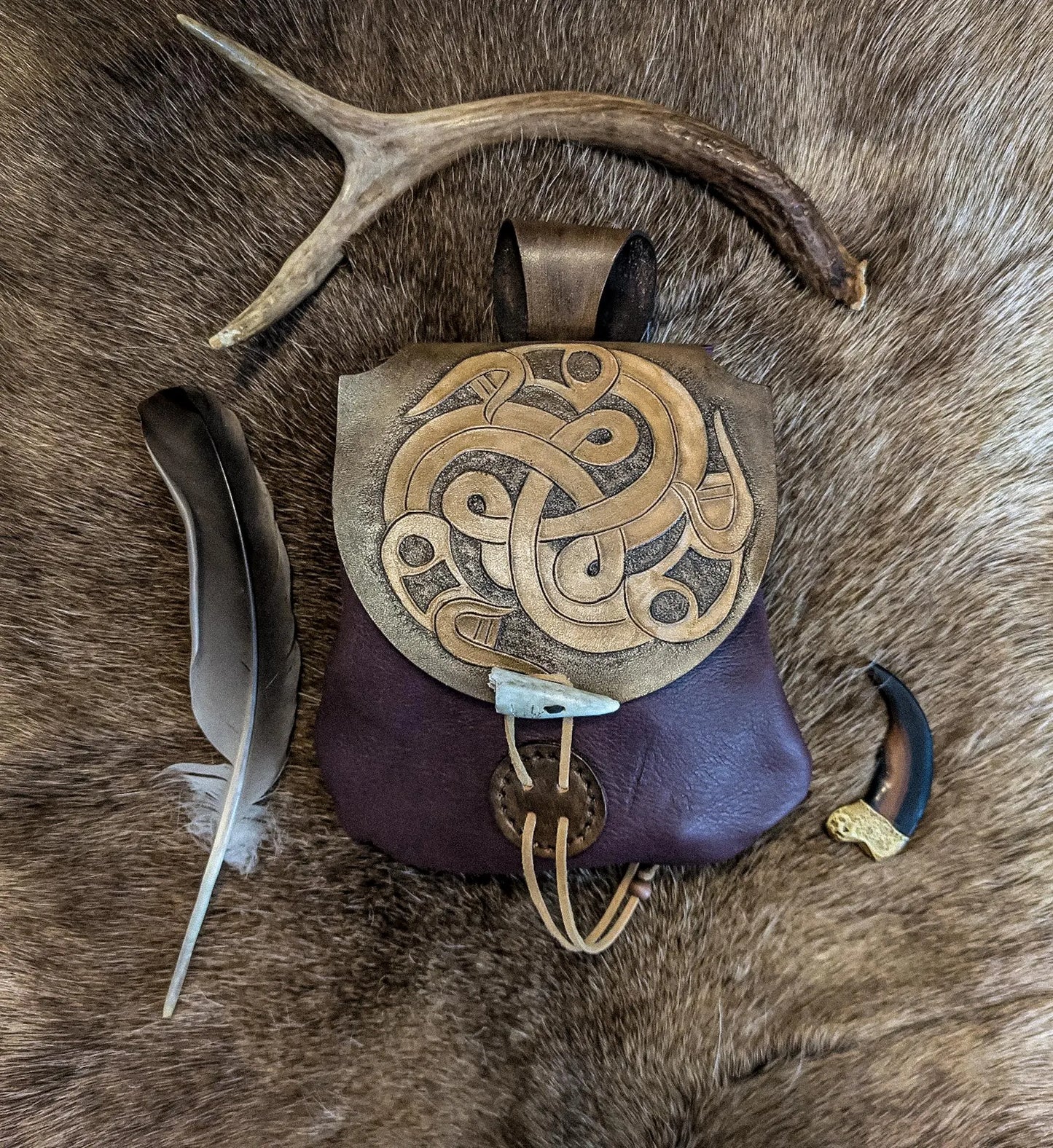 Viking Shield - Leather Belt Bag