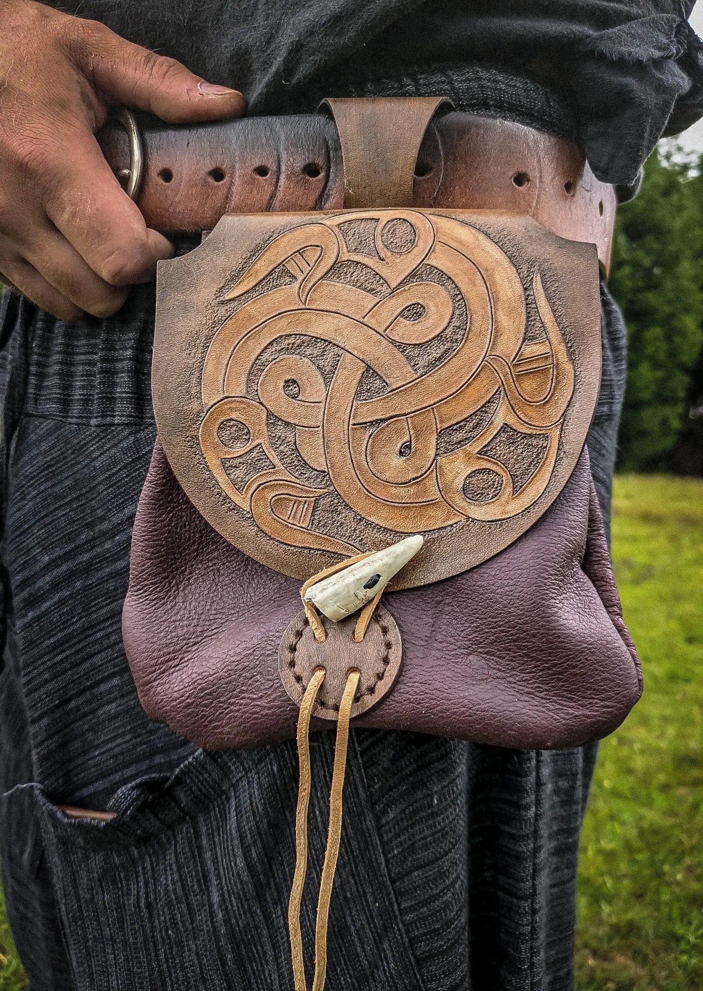 Viking Shield - Leather Belt Bag