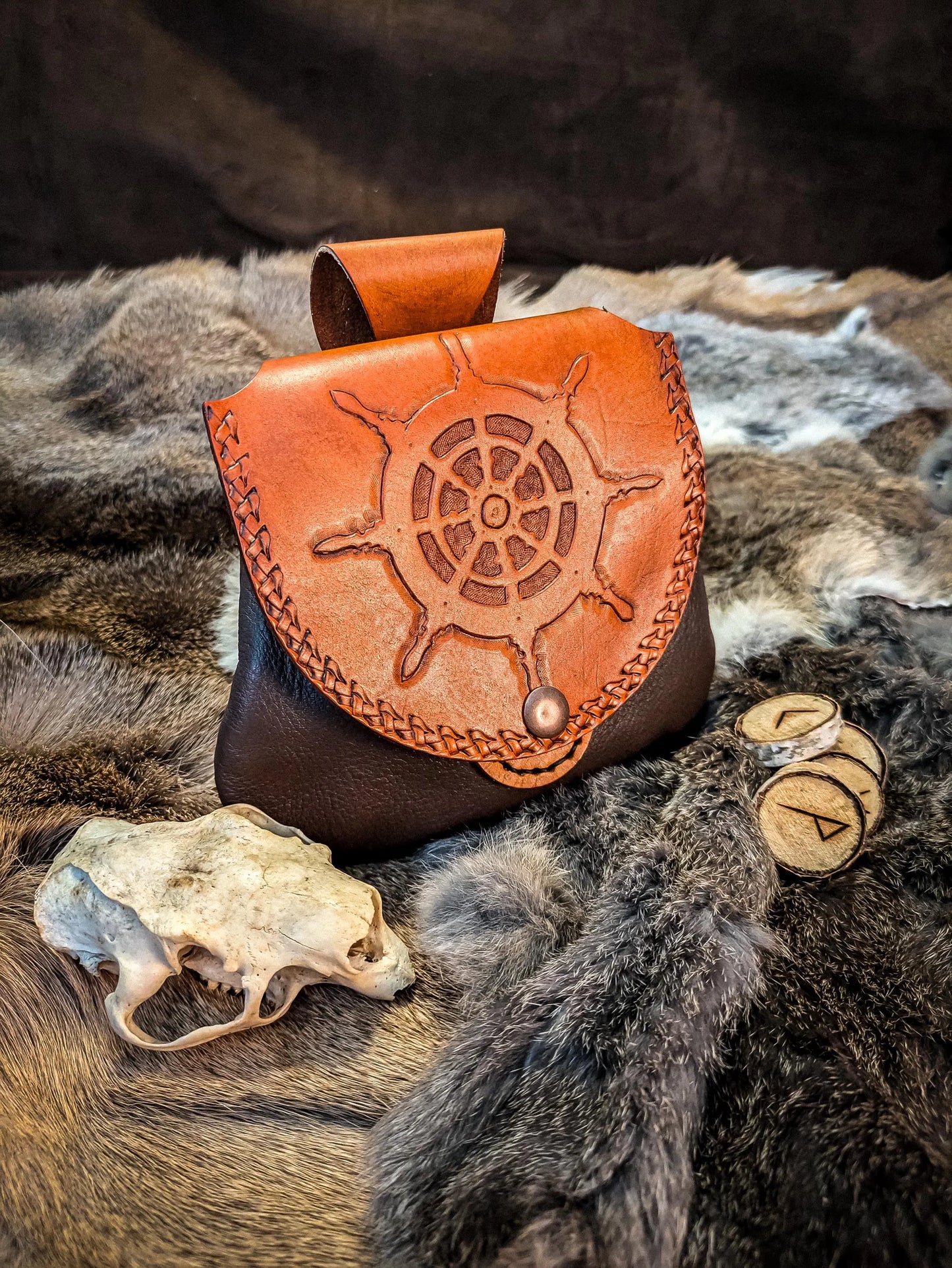 Ship's Wheel - Leather Belt Bag