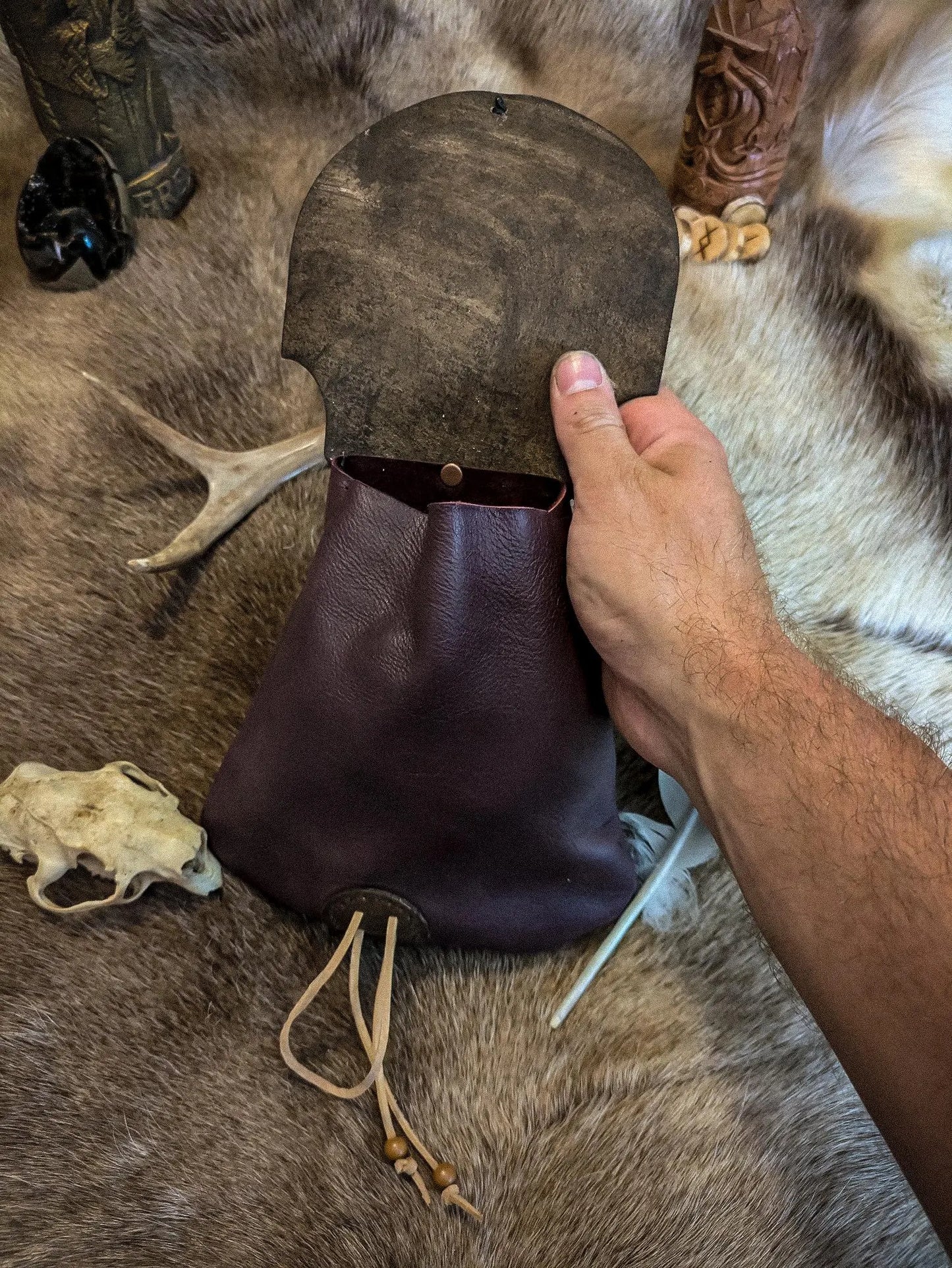 Horns of Odin - Leather Belt Bag