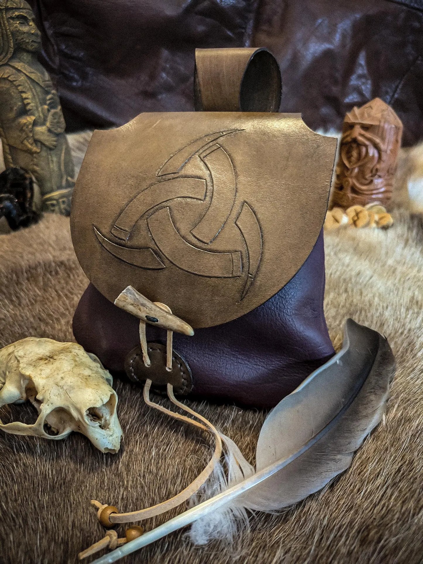 Horns of Odin - Leather Belt Bag