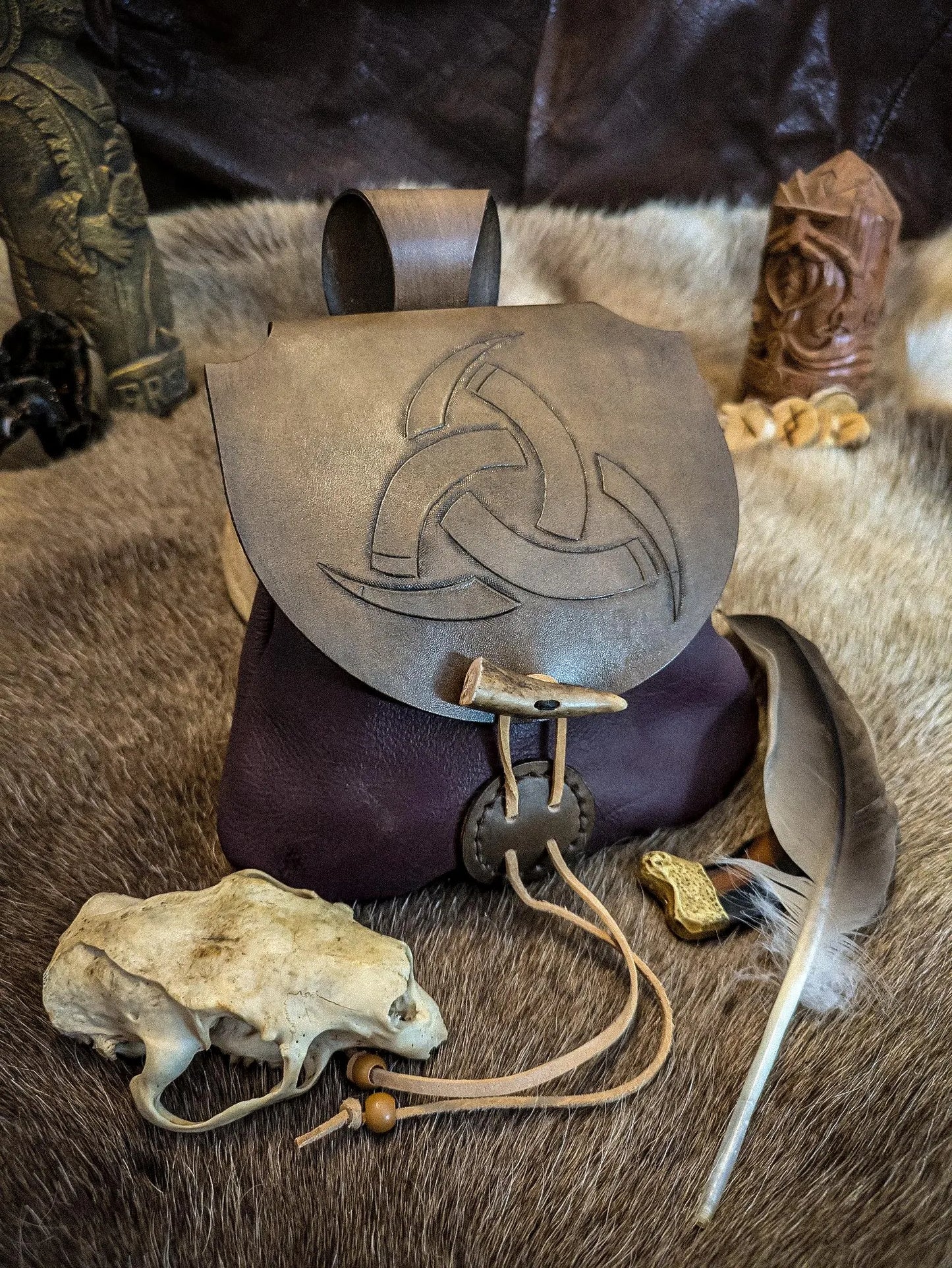 Horns of Odin - Leather Belt Bag