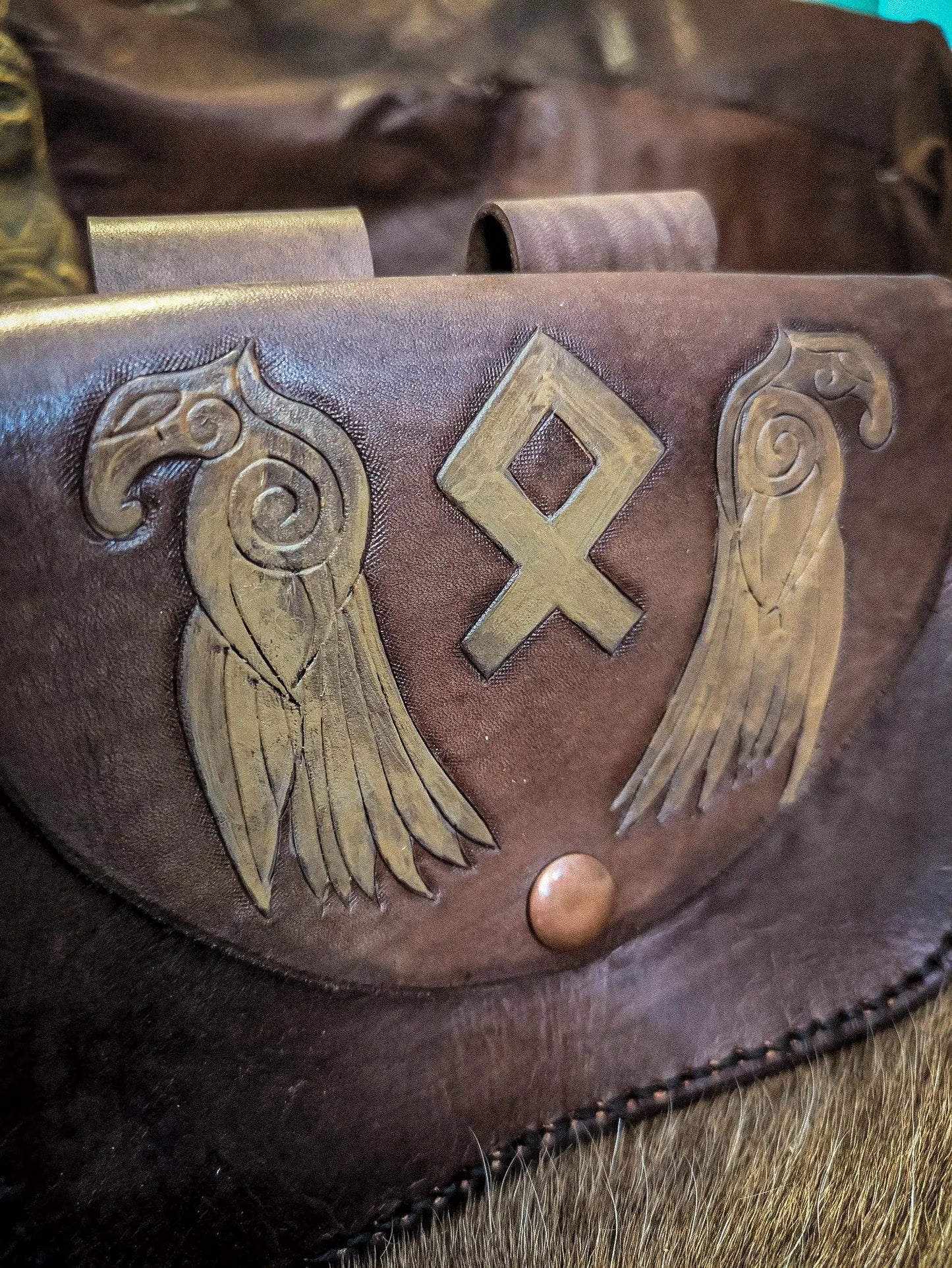 Ravens and Rune - Leather Belt Bag