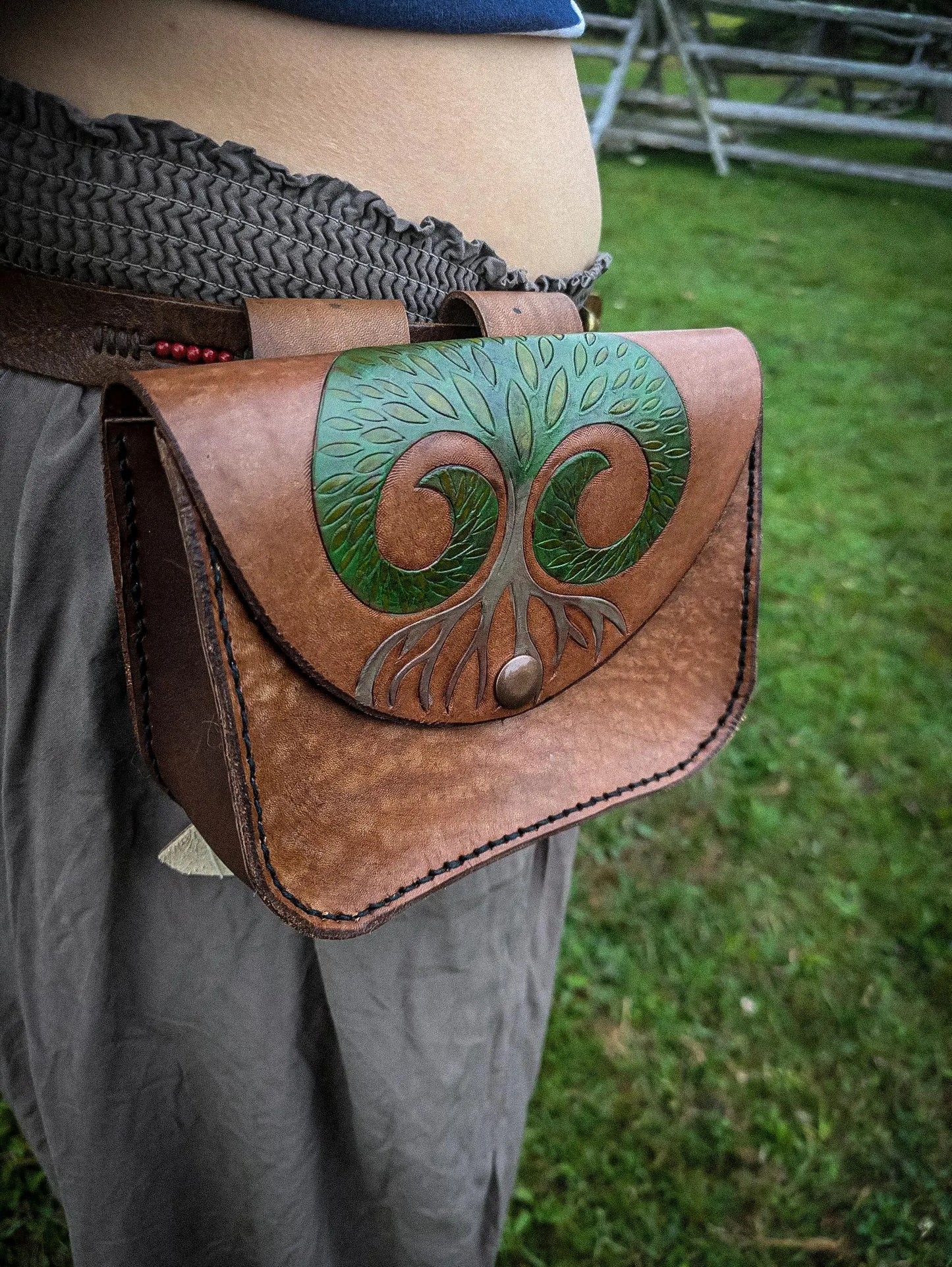 Tree of Life - Leather Belt Bag