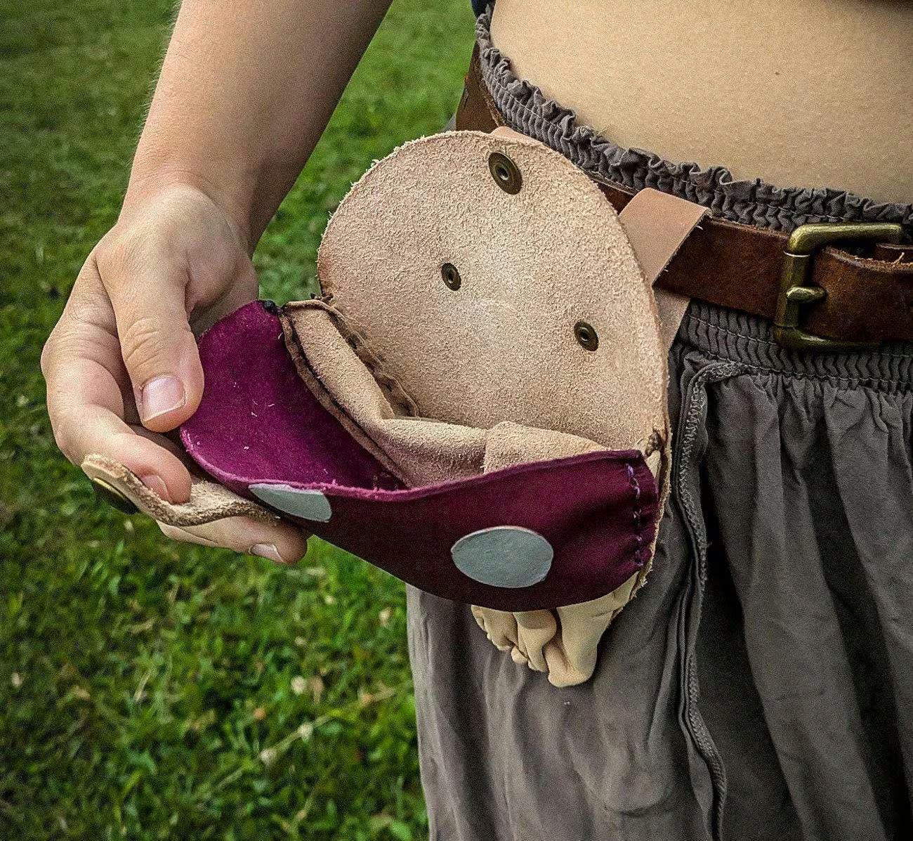Mushroom Companion - Small Leather Belt Bag