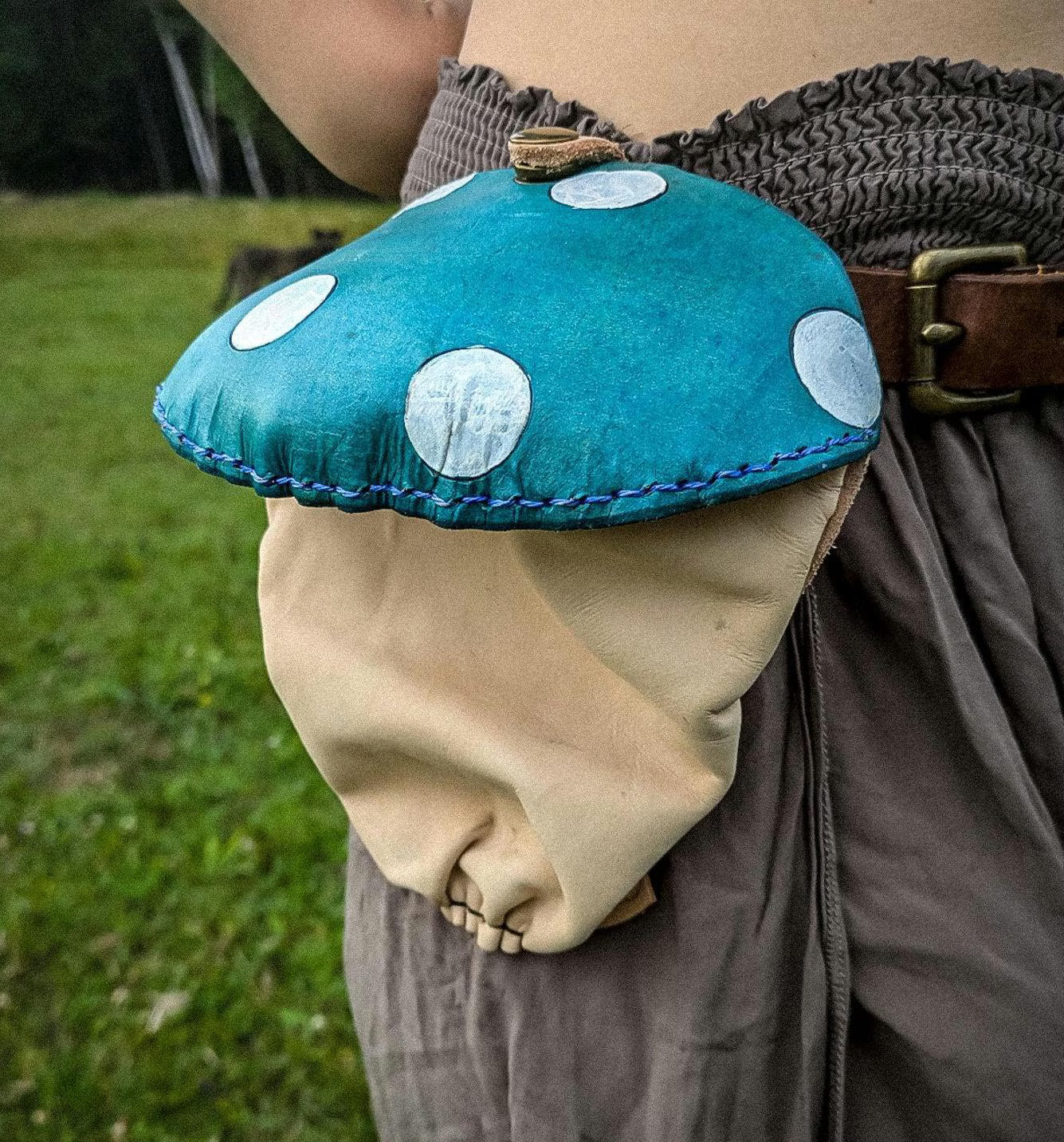 Mushroom Companion - Small Leather Belt Bag