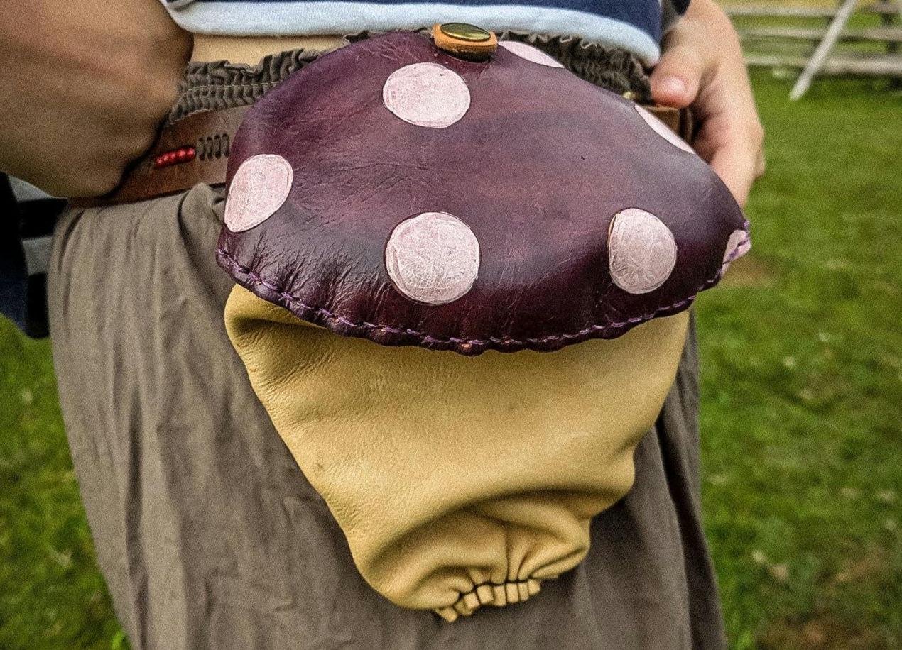 Mushroom Companion - Small Leather Belt Bag