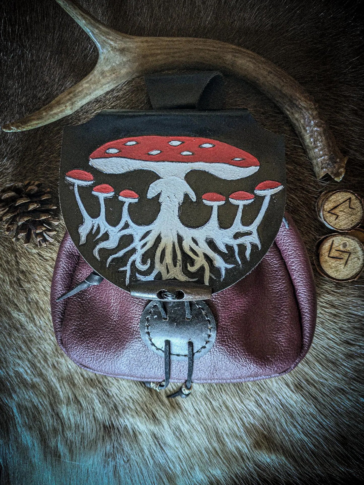The Mycelium Mushroom - Leather Belt Bag