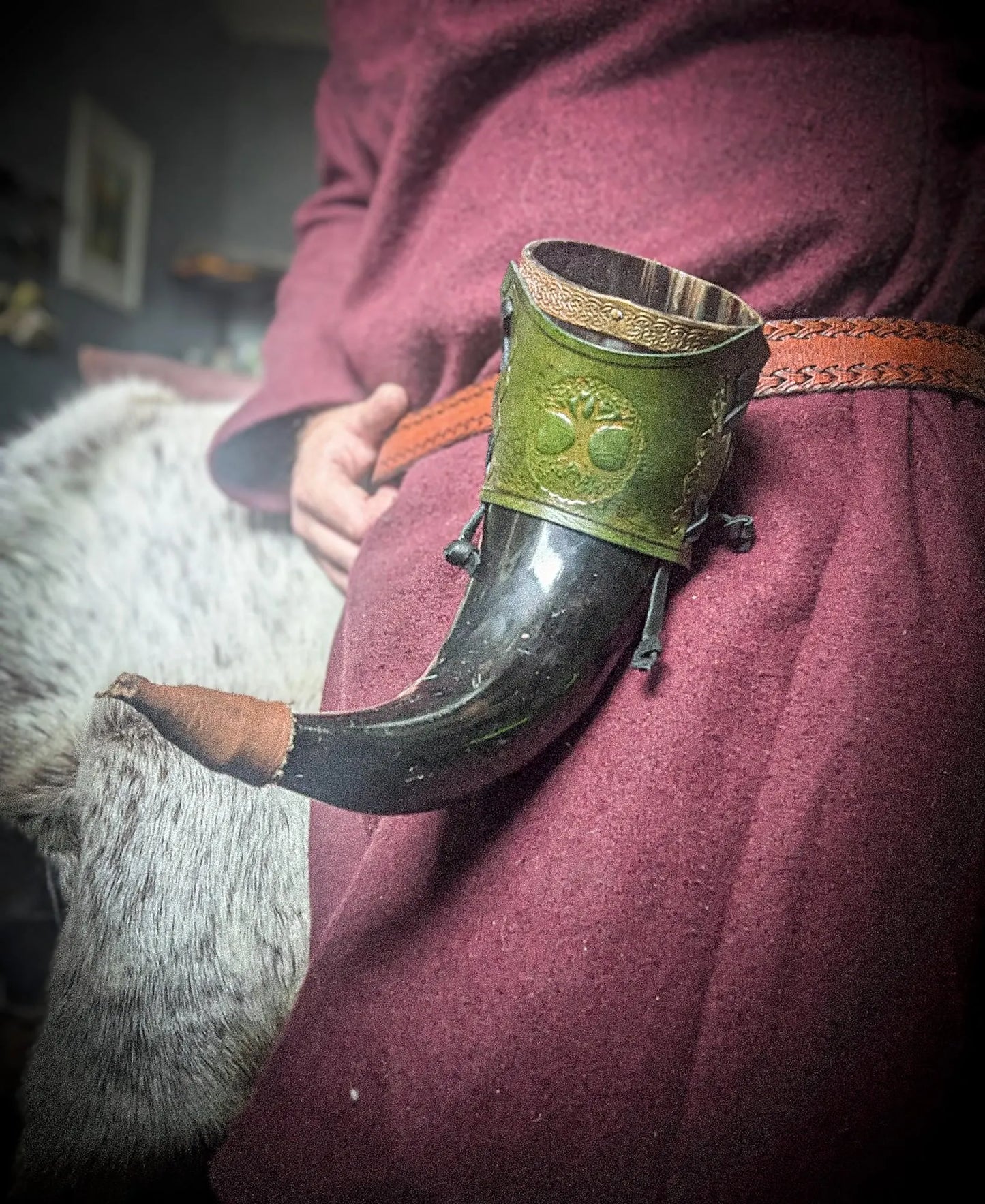 Drinking Horn Holster - Medieval Beverage Holder