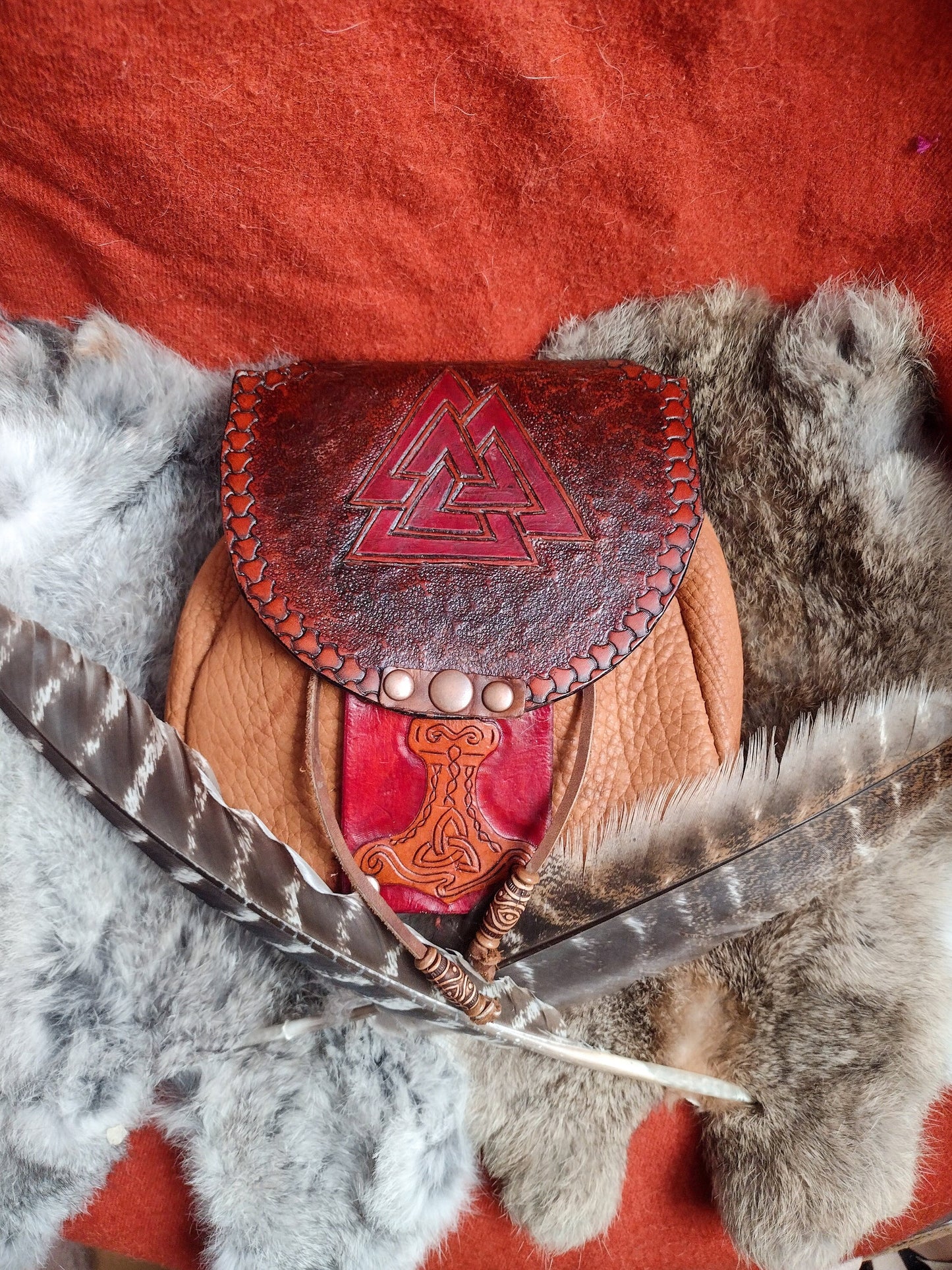 Leather Belt Bag - Valknut
