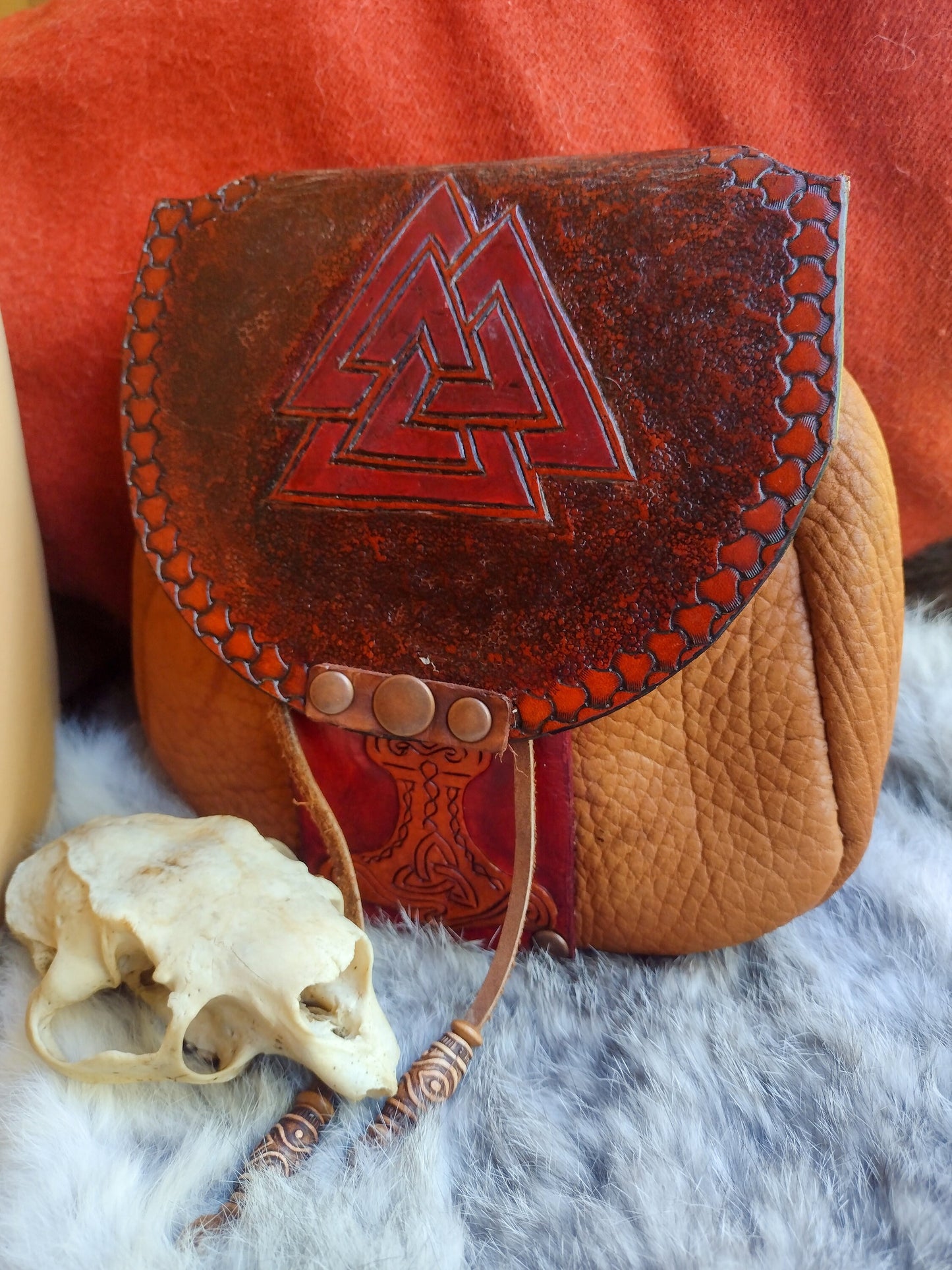Leather Belt Bag - Valknut