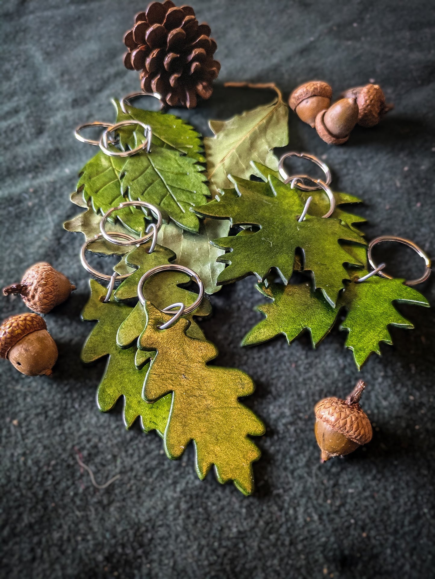 Leather Leaf Keychain