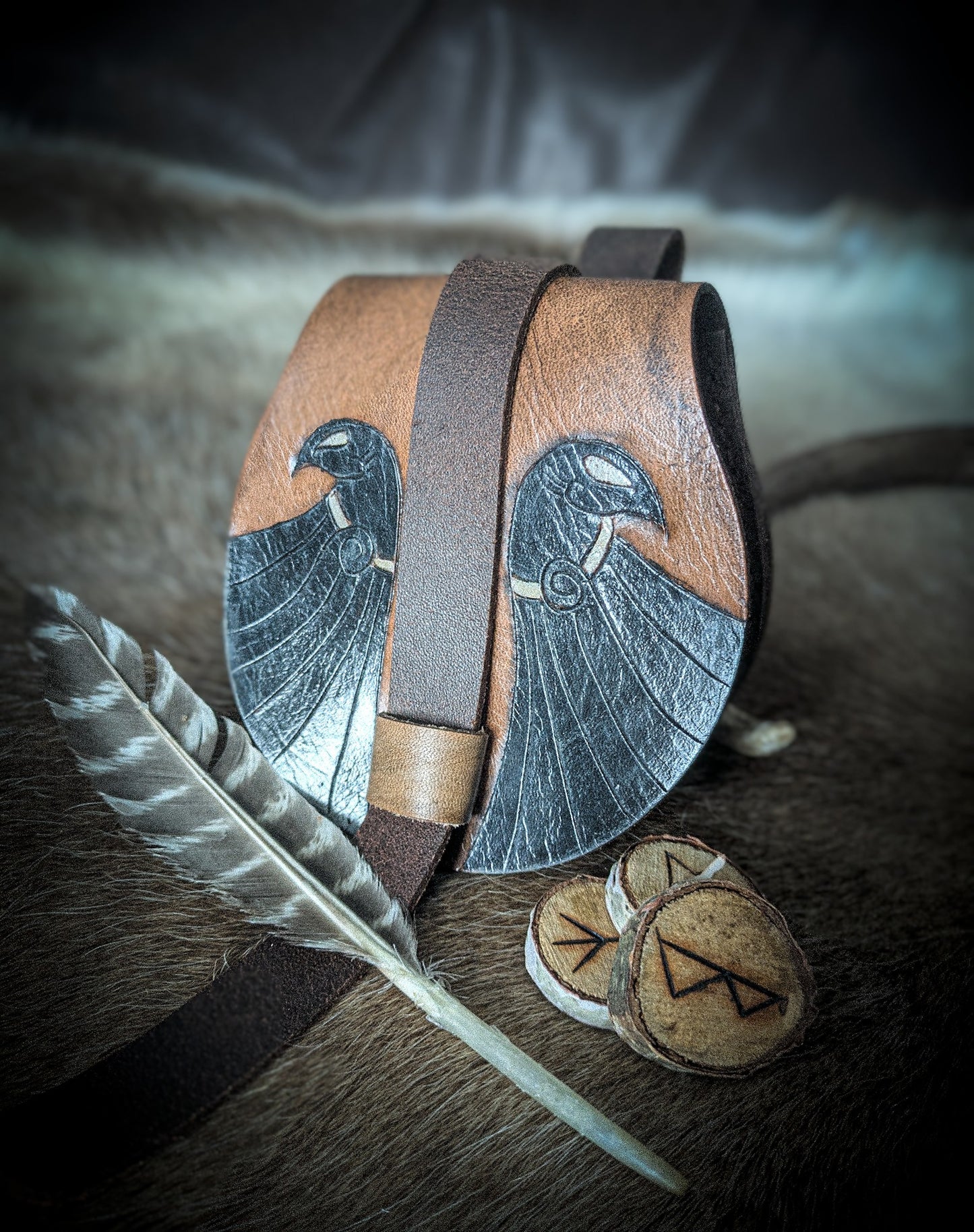 Hugin and Munin - Small Leather Belt Bag