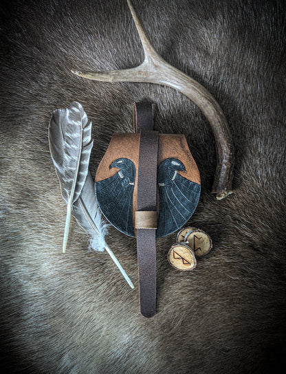 Hugin and Munin - Small Leather Belt Bag