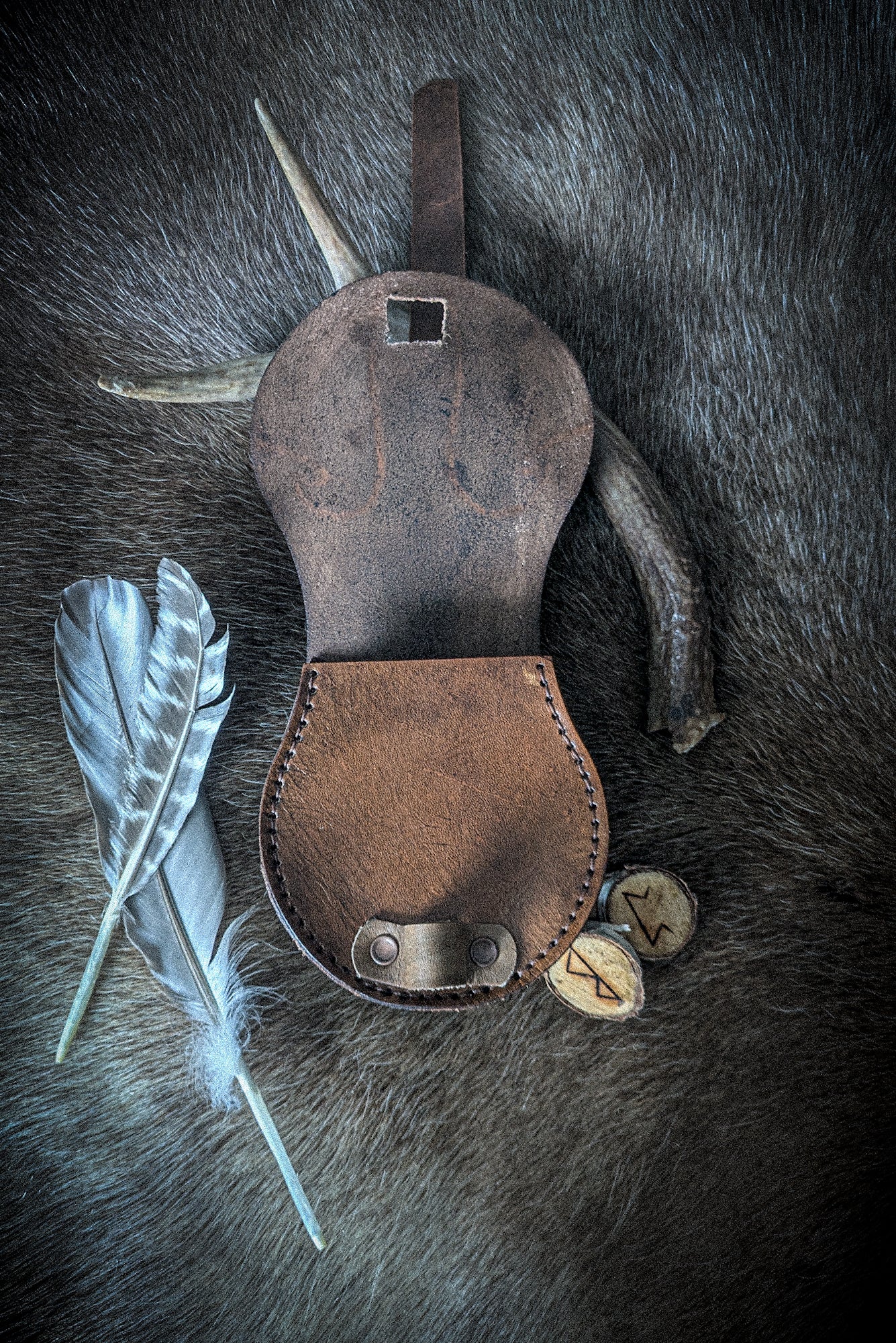 Hugin and Munin - Small Leather Belt Bag