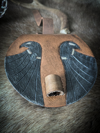Hugin and Munin - Small Leather Belt Bag