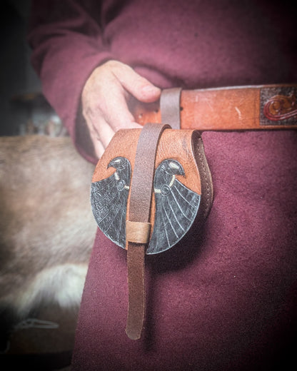 Hugin and Munin - Small Leather Belt Bag