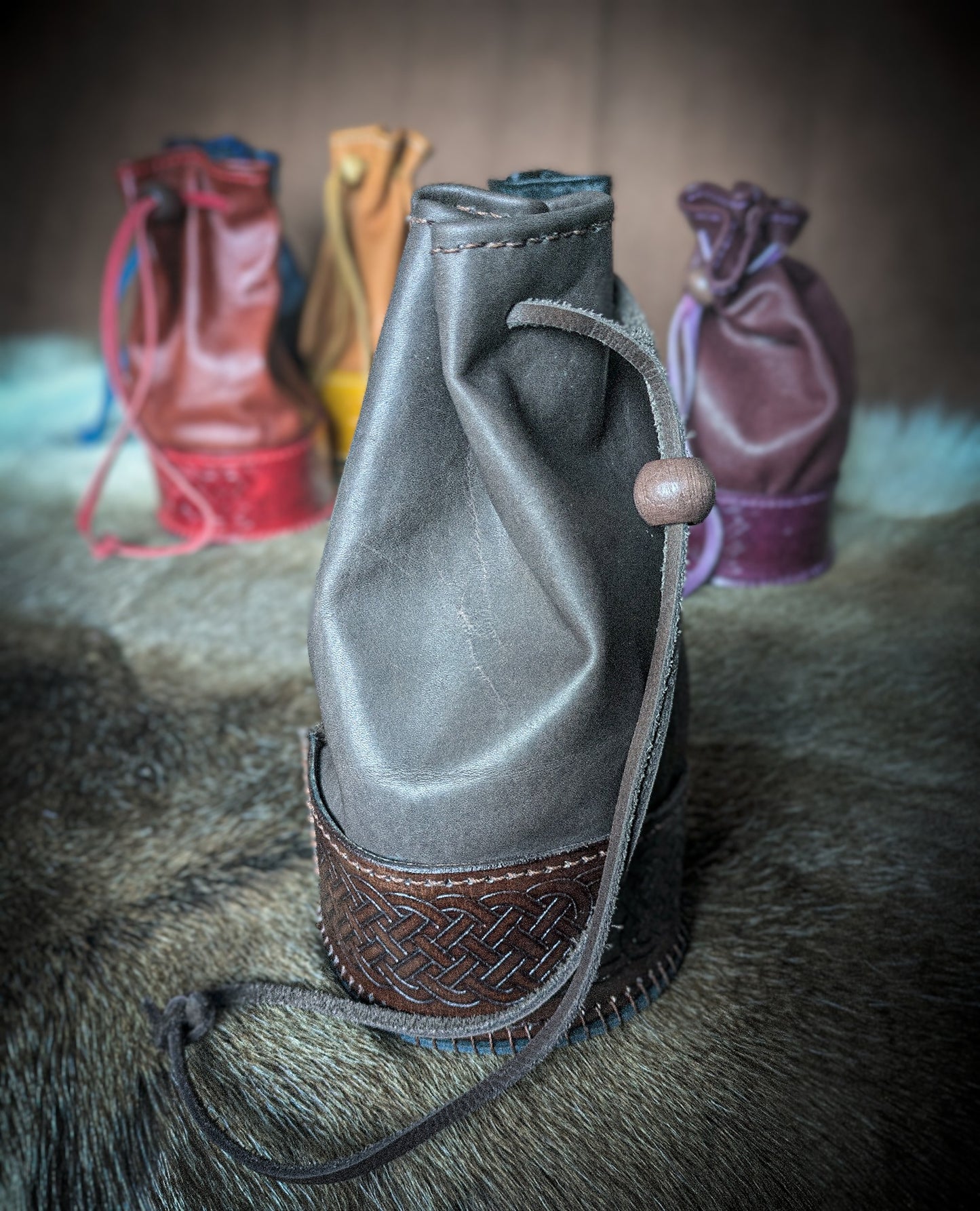 Leather Dice Bag - Pouch and Cup Combination for Games