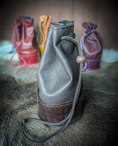 Leather Dice Bag - Pouch and Cup Combination for Games