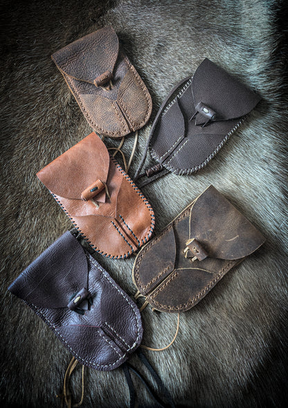 Bushcraft Neck Pouch - Wearable Leather Trail Bag
