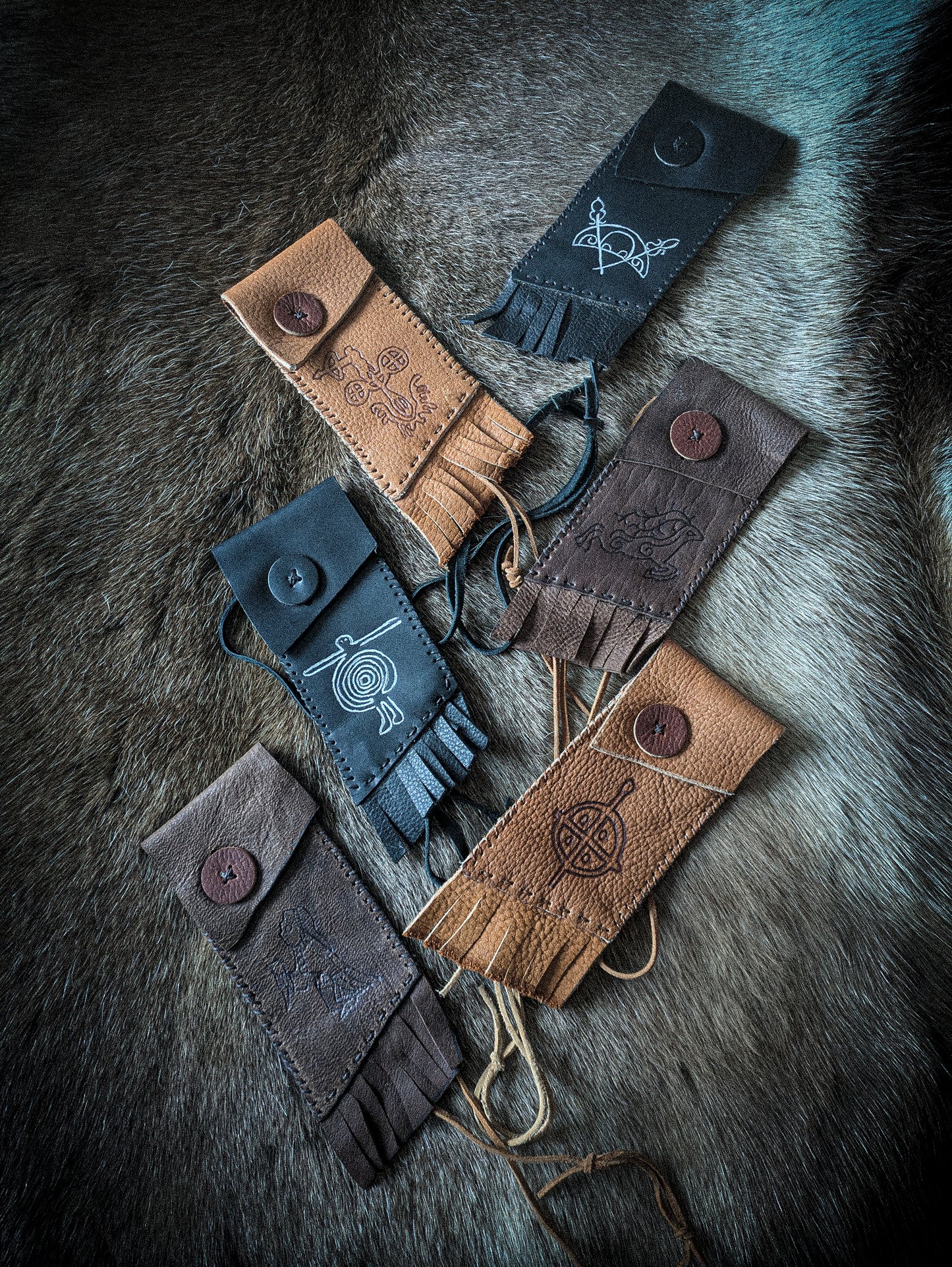 Neolithic Neck Pouch - Wearable Leather Trail Bag