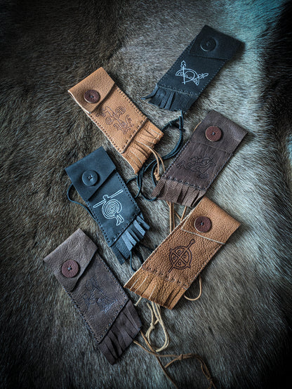 Neolithic Neck Pouch - Wearable Leather Trail Bag