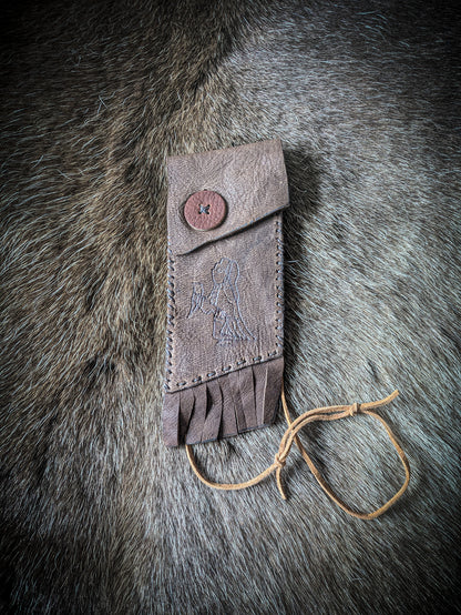 Neolithic Neck Pouch - Wearable Leather Trail Bag