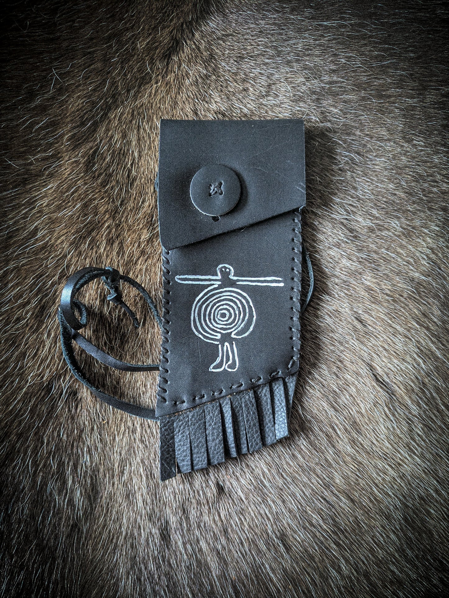 Neolithic Neck Pouch - Wearable Leather Trail Bag