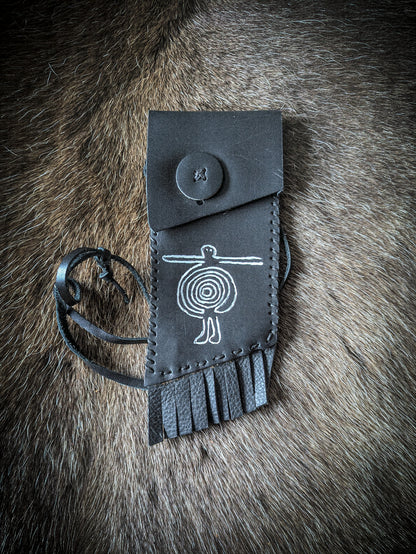 Neolithic Neck Pouch - Wearable Leather Trail Bag