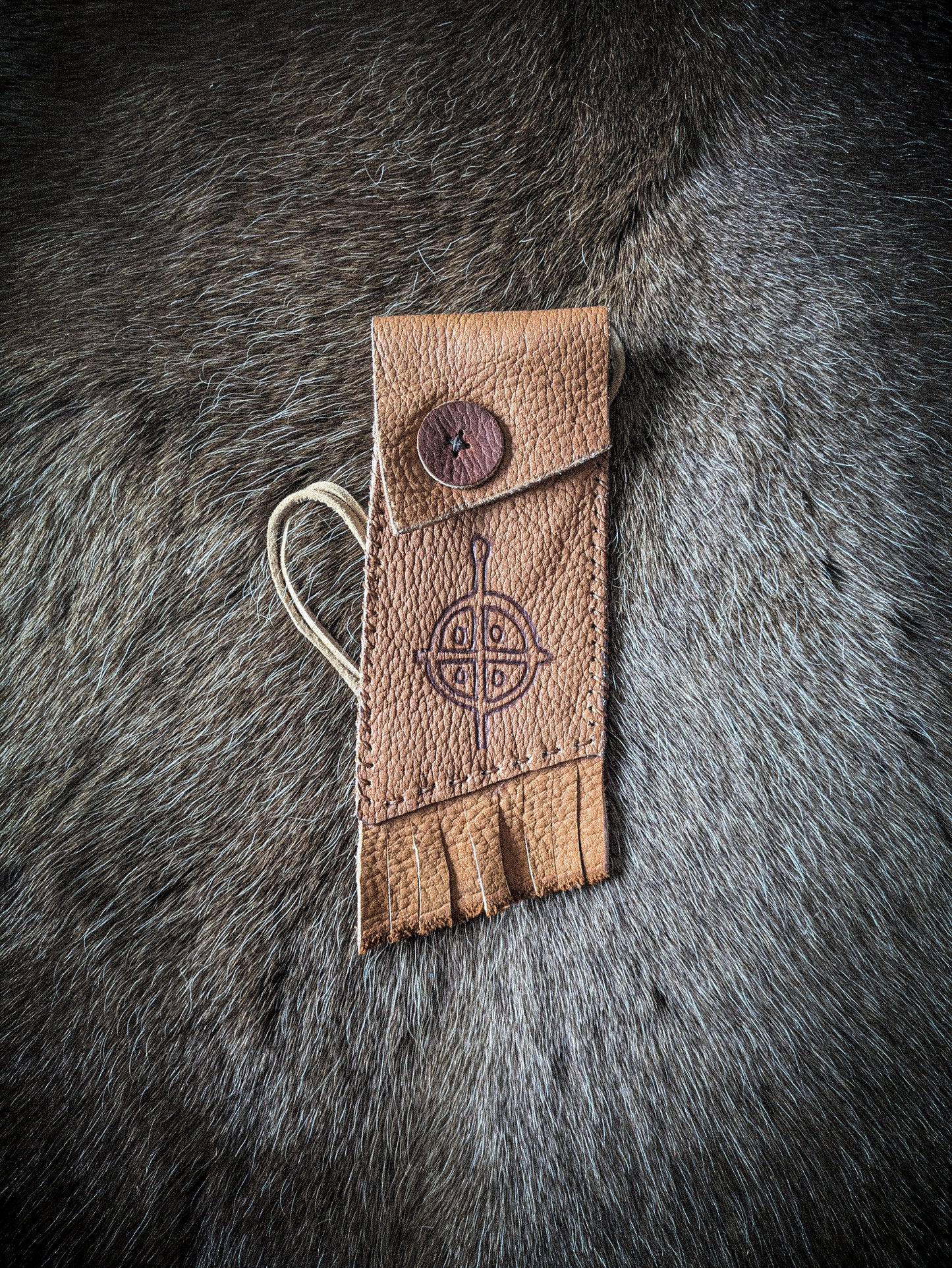 Neolithic Neck Pouch - Wearable Leather Trail Bag
