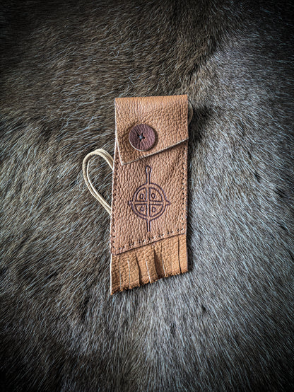 Neolithic Neck Pouch - Wearable Leather Trail Bag