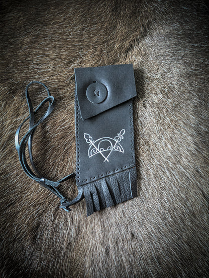 Neolithic Neck Pouch - Wearable Leather Trail Bag