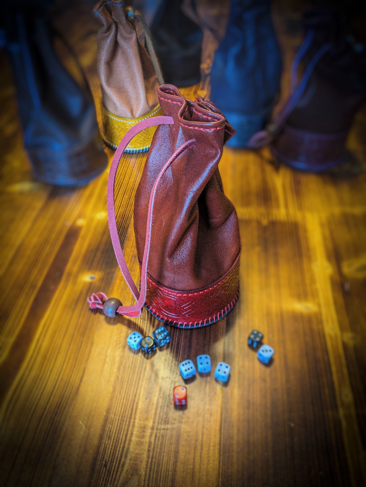 Leather Dice Bag - Pouch and Cup Combination for Games
