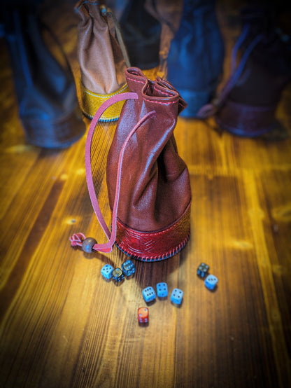 Leather Dice Bag - Pouch and Cup Combination for Games