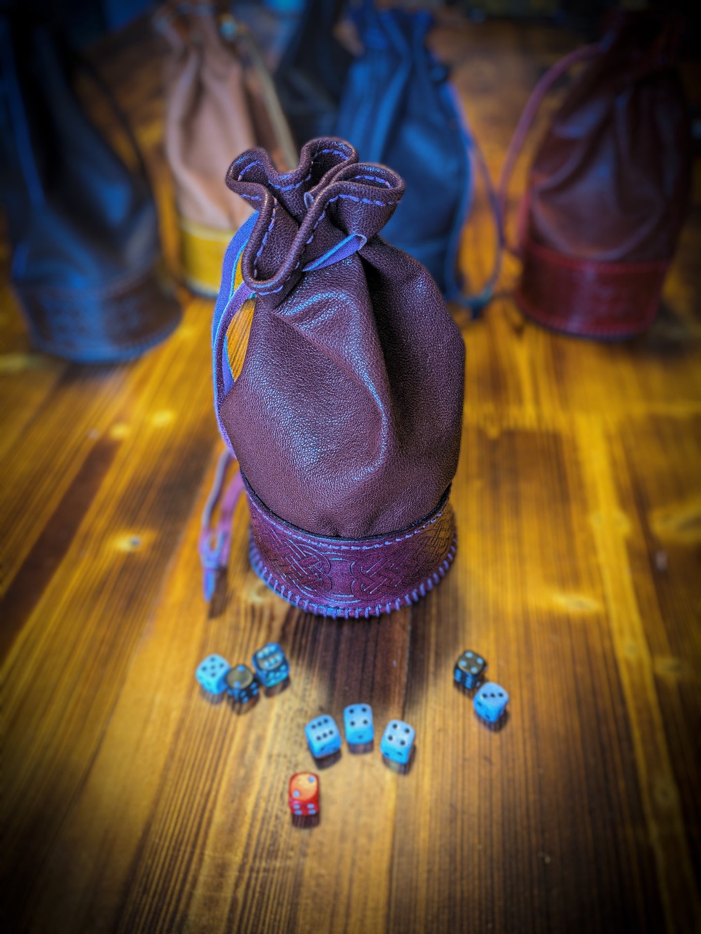 Leather Dice Bag - Pouch and Cup Combination for Games
