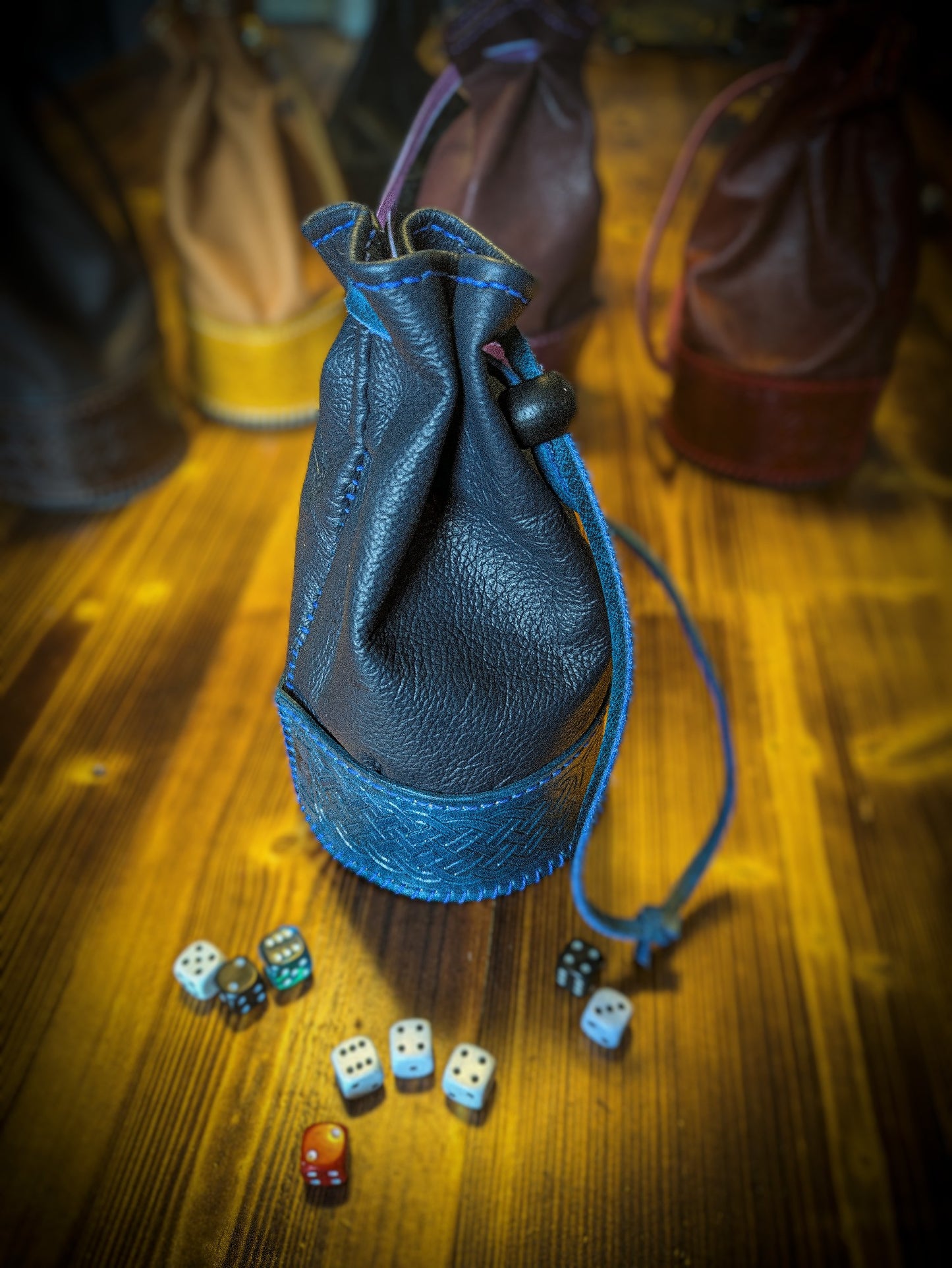 Leather Dice Bag - Pouch and Cup Combination for Games