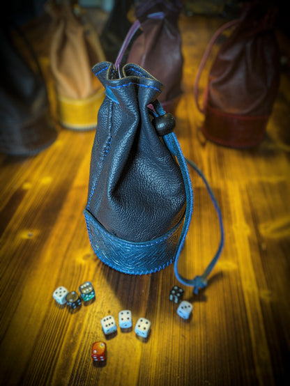 Leather Dice Bag - Pouch and Cup Combination for Games
