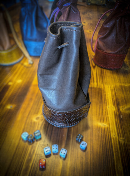 Leather Dice Bag - Pouch and Cup Combination for Games