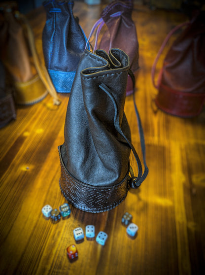 Leather Dice Bag - Pouch and Cup Combination for Games