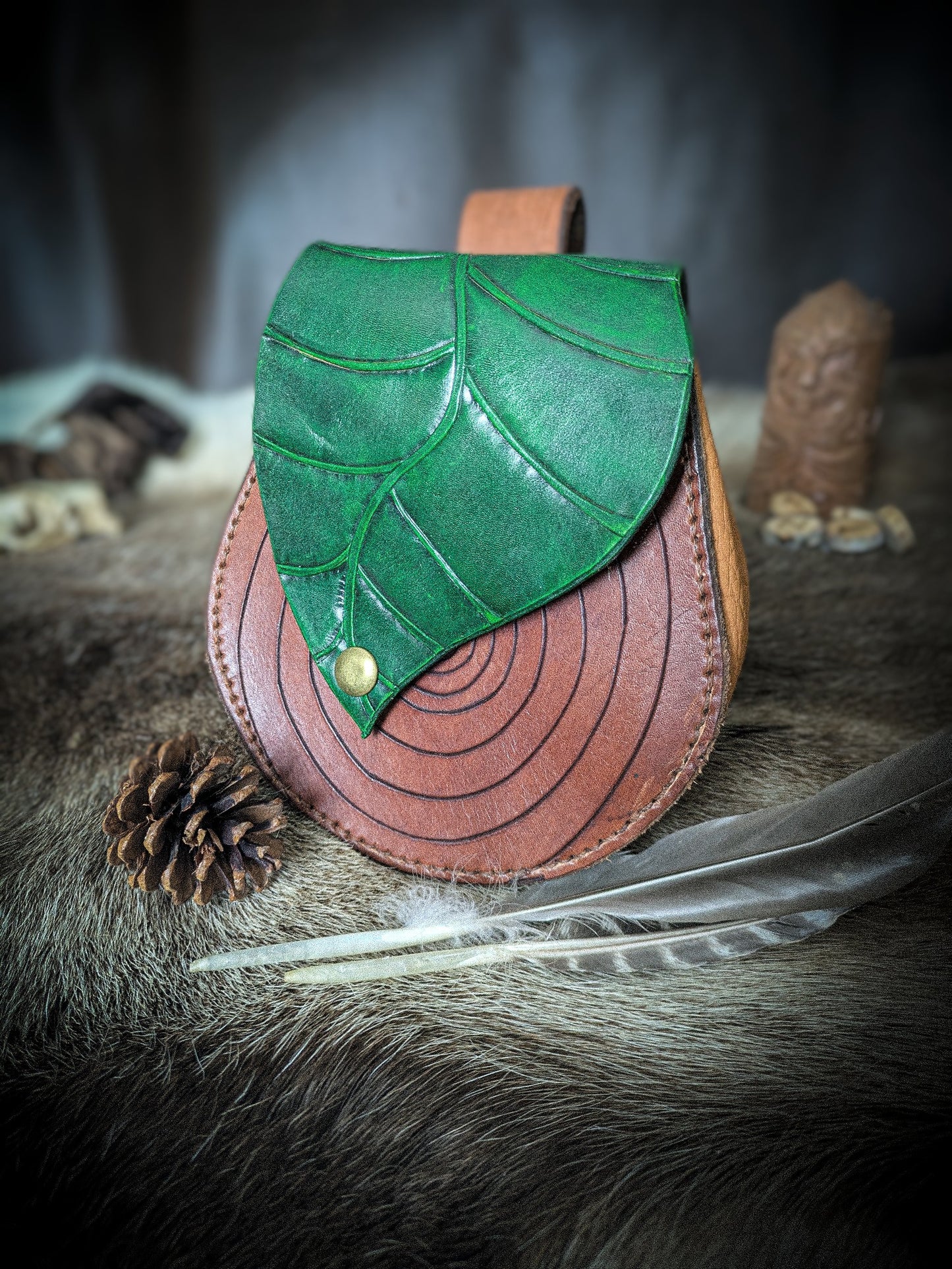 Elven Leaf Belt Satchel - Costume Accessory Bag