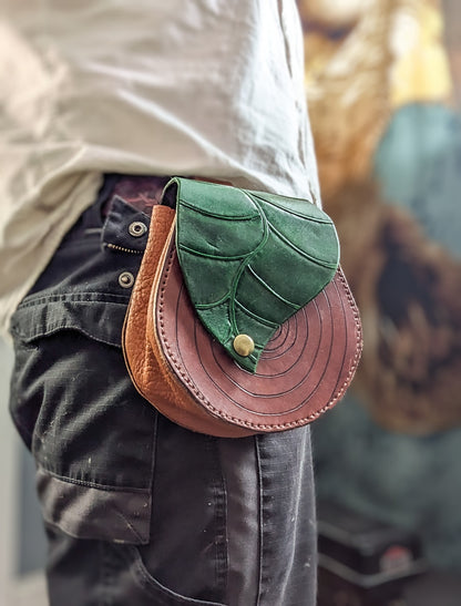 Elven Leaf Belt Satchel - Costume Accessory Bag