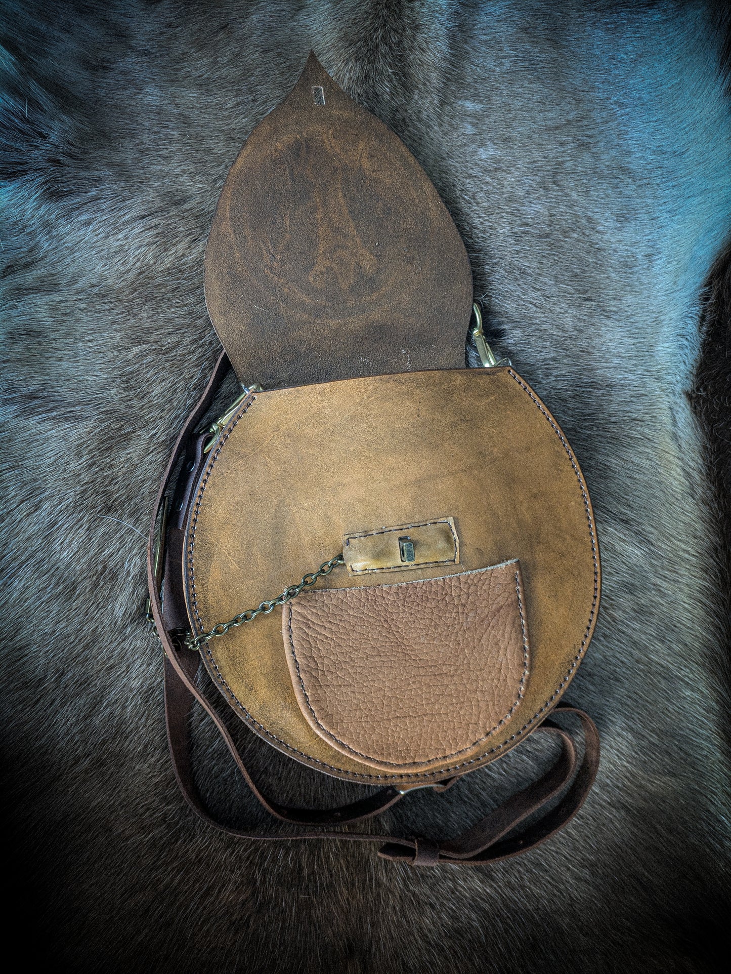 Leather Handbag - Medieval Rams