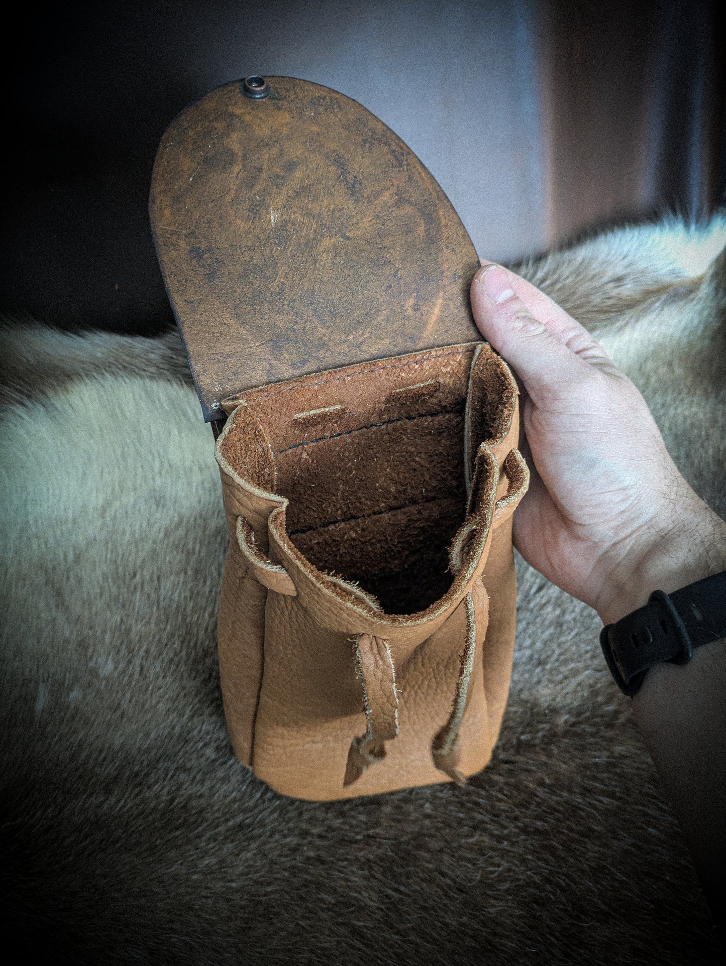 Leather Belt Bag - Viking Dragon