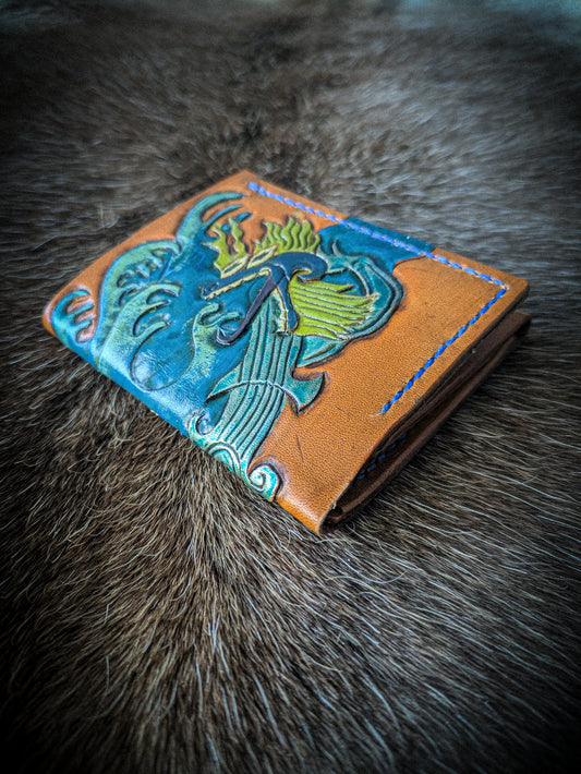 Leather Trifold Wallet - Sea Dragon