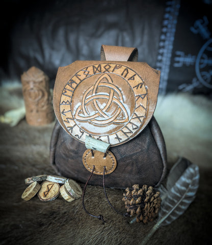 Leather Belt Bag - Triquetra Knot
