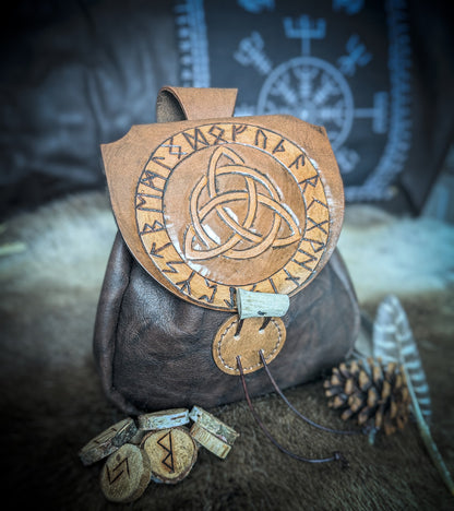 Leather Belt Bag - Triquetra Knot