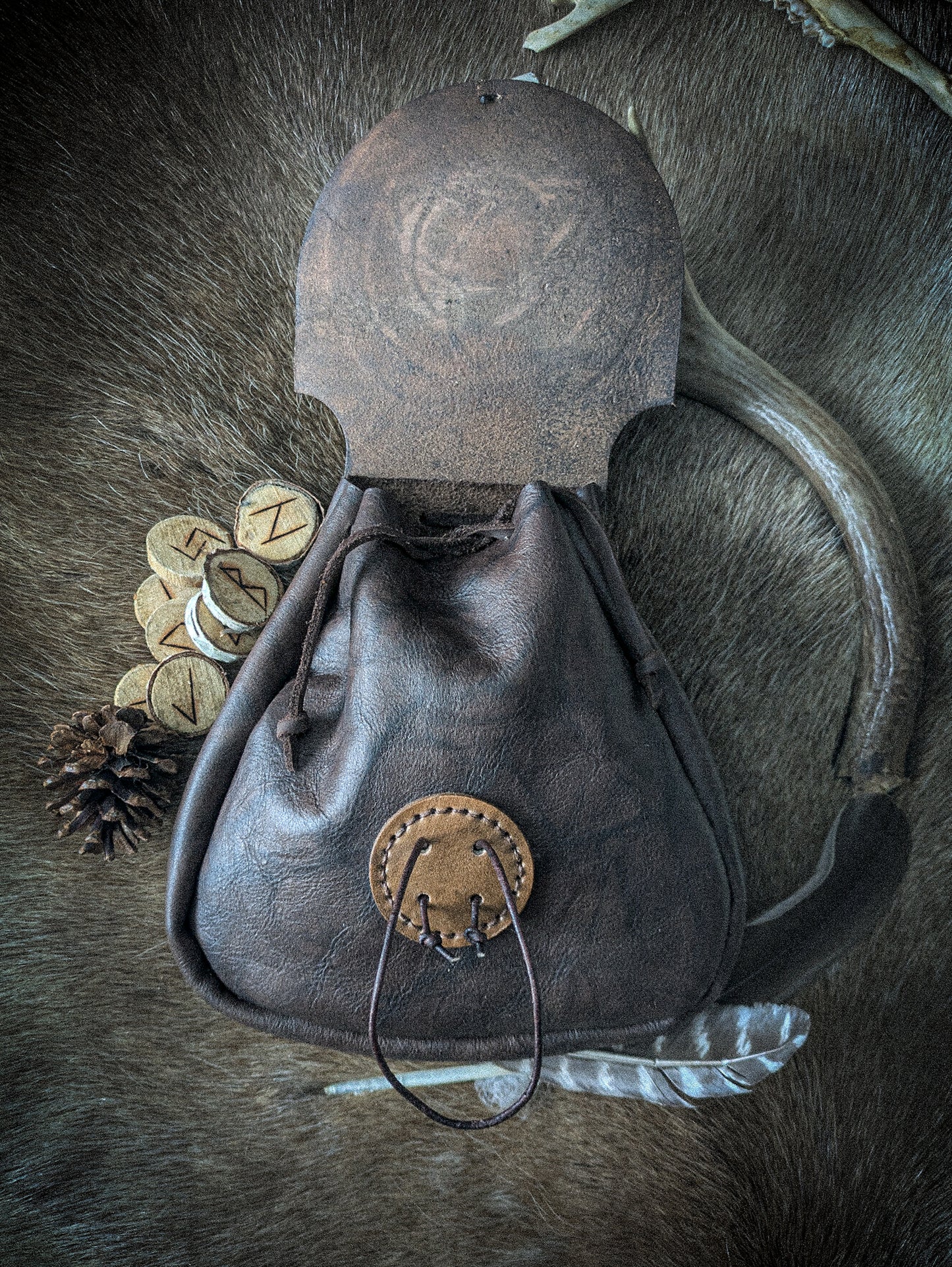 Leather Belt Bag - Triquetra Knot