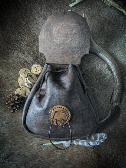 Leather Belt Bag - Triquetra Knot