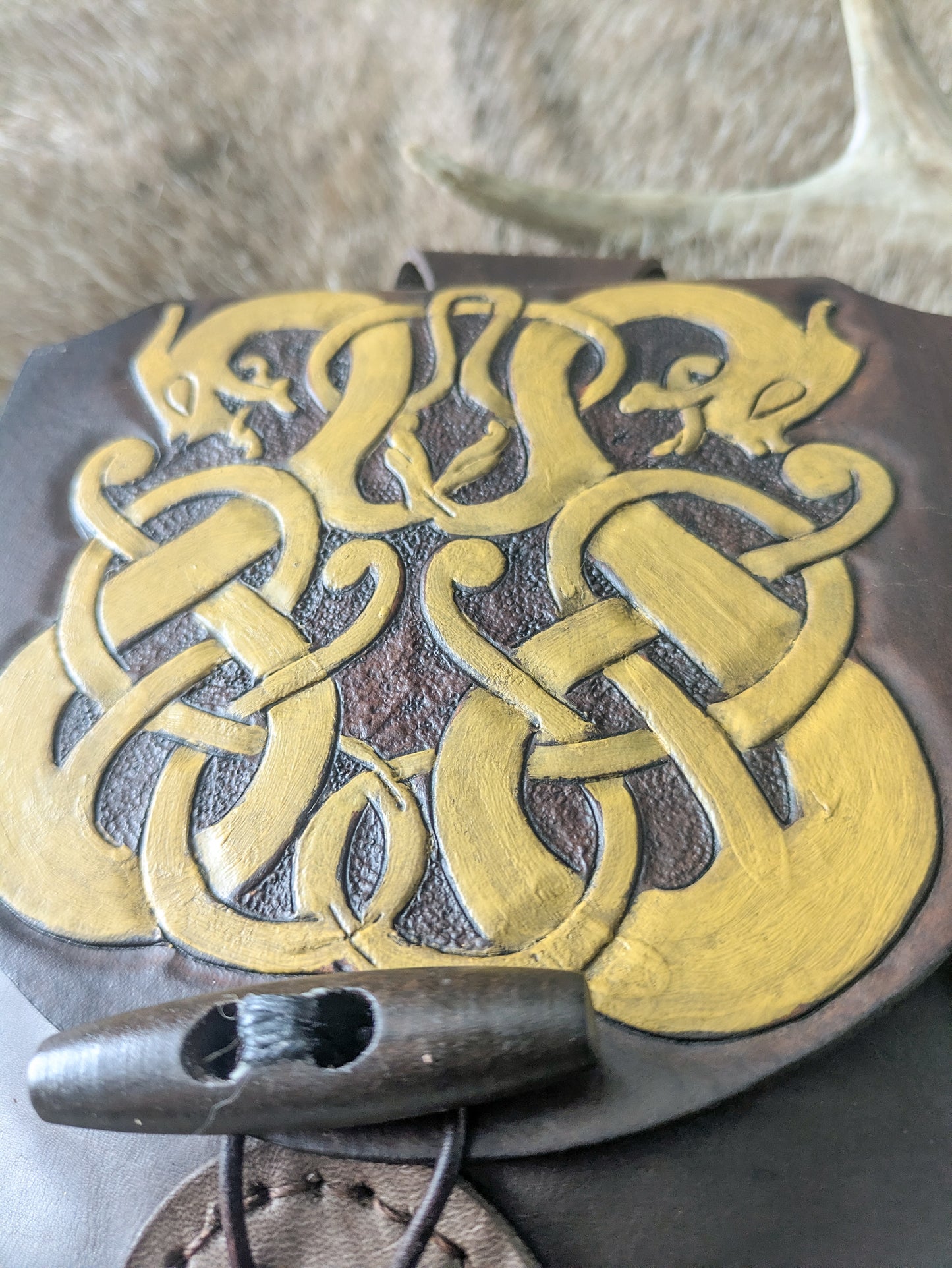 Leather Belt Bag - Norse Dragon II