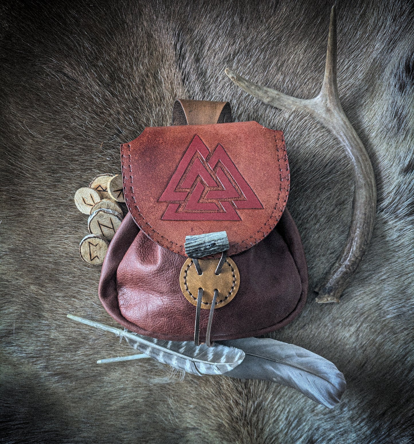 Valknut II - Leather Belt Bag